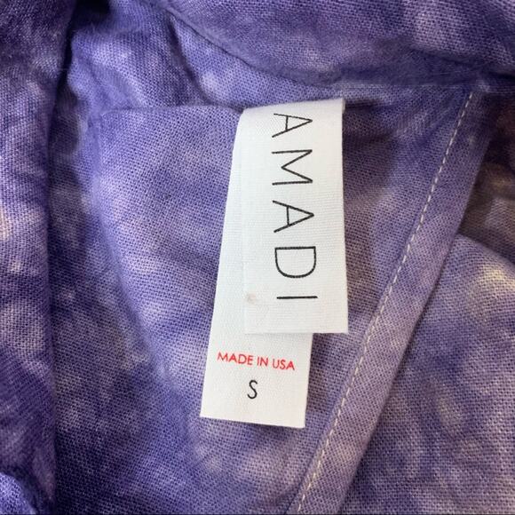 Anthropologie amadi Hilde tie dye linen blend double breasted oversized blazer S - Picture 9 of 9